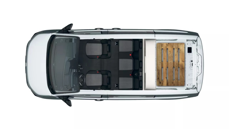Volkswagen Transporter załadunek z paletami Euro.