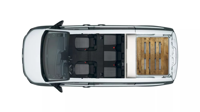 Volkswagen Transporter załadunek z paletami Euro 3.