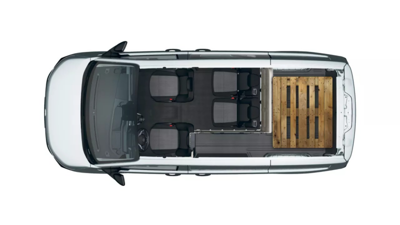 Volkswagen Transporter załadunek z paletami Euro 3.