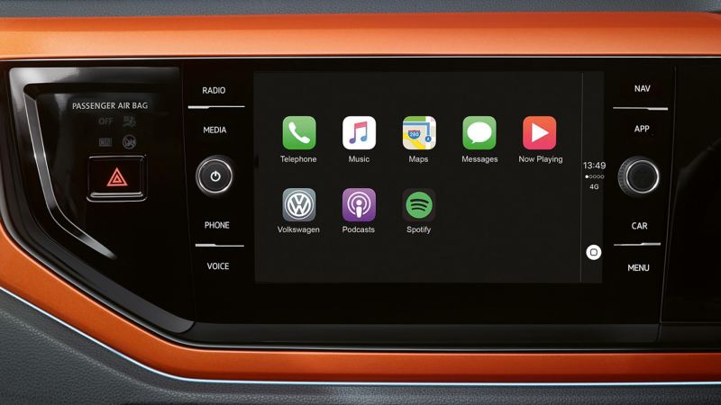 Close up of infotainment system