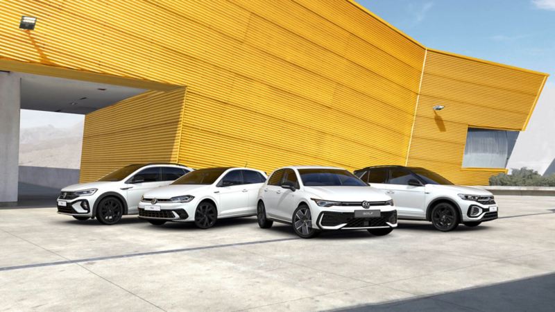Line of of the VW Golf, Polo, Taigo and T-Roc Black Edition models