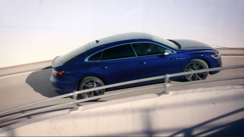 An Arteon R driving along a road