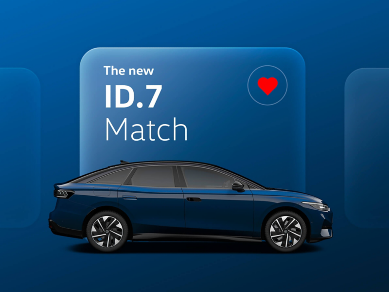 ID.7 Match trim against a blue background