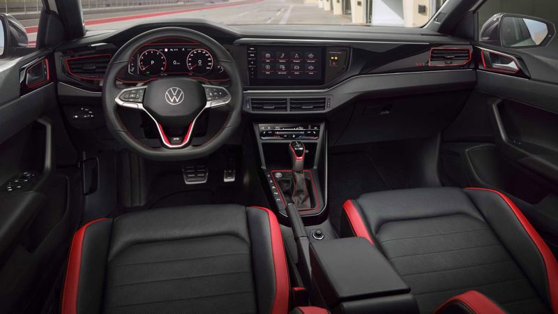 Interior photo of the Polo GTI edition 25 cockpit showing the dashboard. 