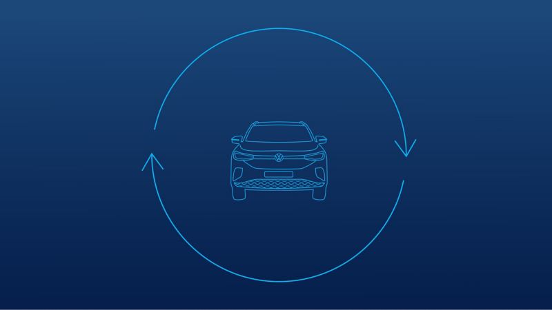 Car illustration on blue background