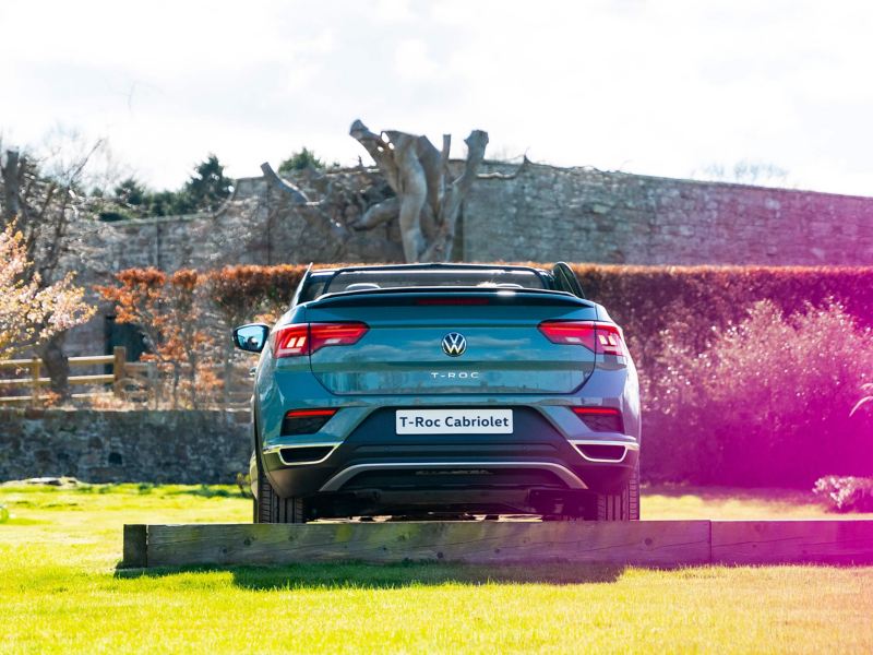 A rear shot of the T-Roc Cabriolet