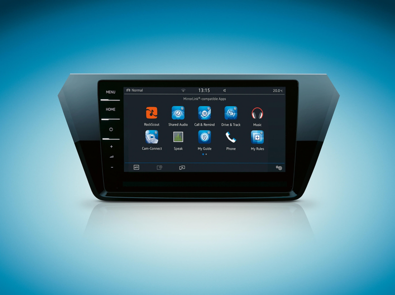 The touchscreen of the centre console showing the Composition Media Infotainment System