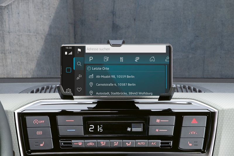 The smartphone being used inside the new up!