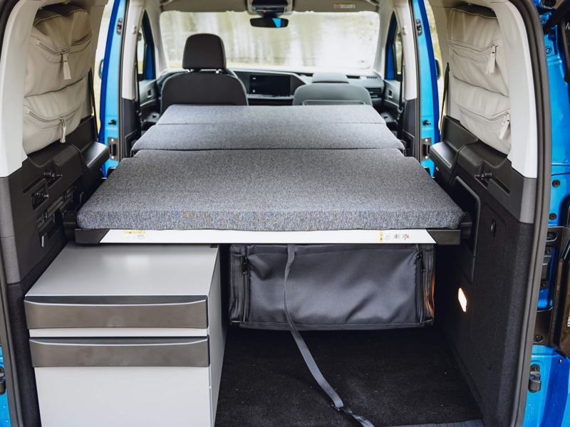 Interior photo of the Caddy California storage area.