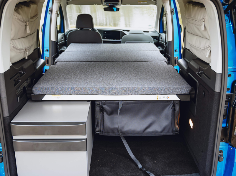 Interior photo of the Caddy California storage area.