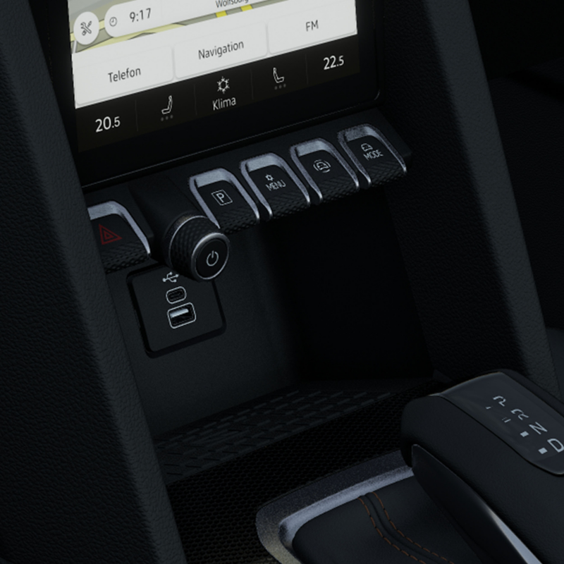 Interior photo of the VW Amarok showing  the electronic stability control module. 