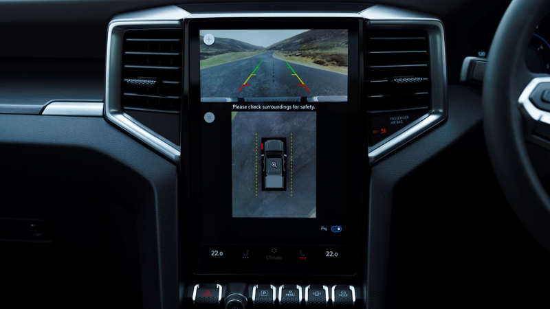 Close up photo of the Area View on the VW Amarok.