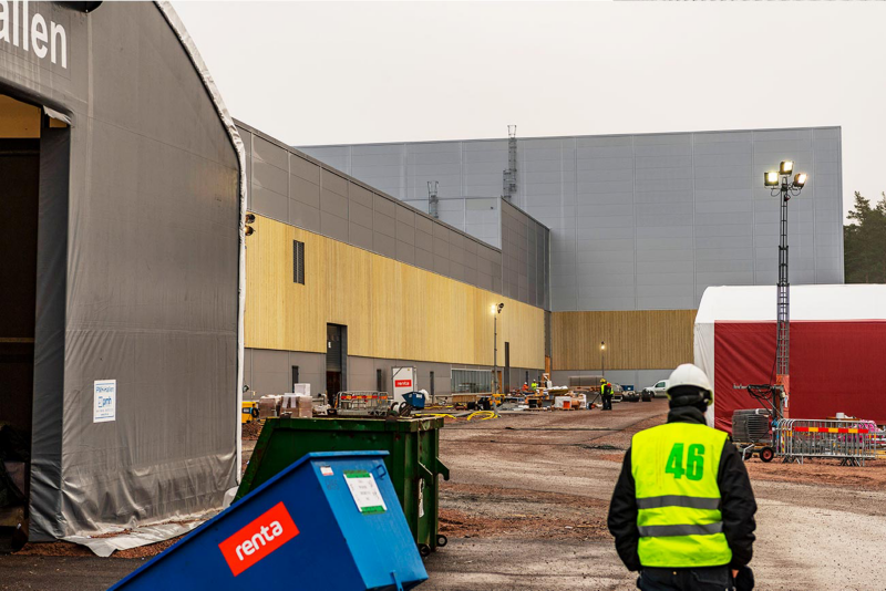 Byggarbetsplatsen på Northvolt
