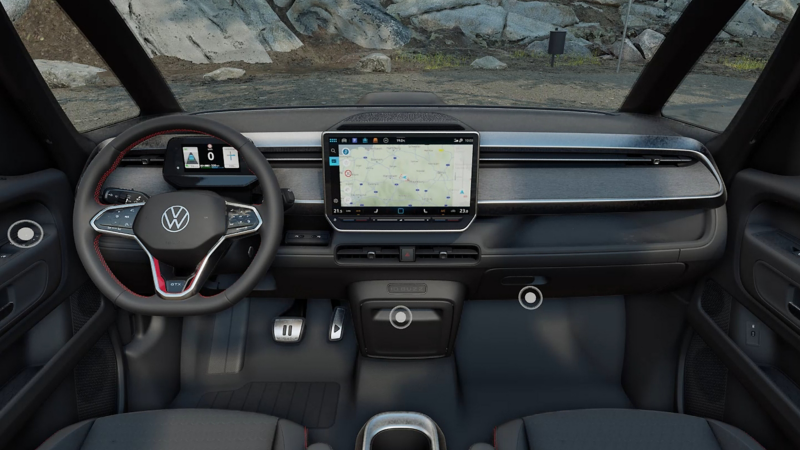 Virtuelle Darstellung: Blick ins Interieur eines VW Autos