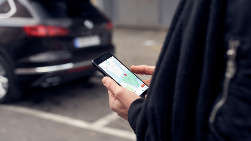 Man looking at a map on his mobile phone