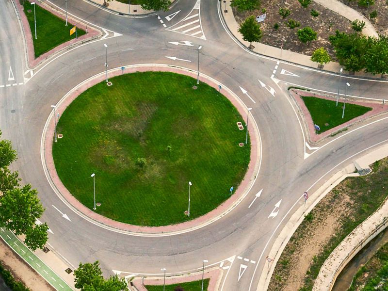 A roundabout from bird's eye view - Volkswagen WLTP