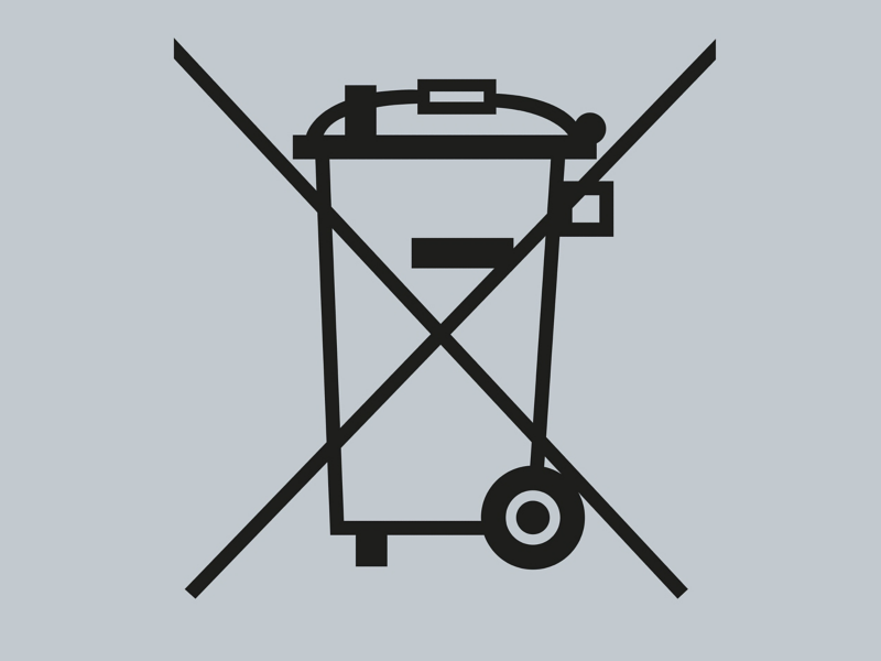 Icon: Symbol of a crossed-out wheelie bin