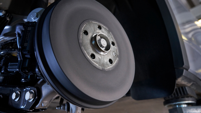 Components of a Volkswagen Genuine Drum Brake on a VW car