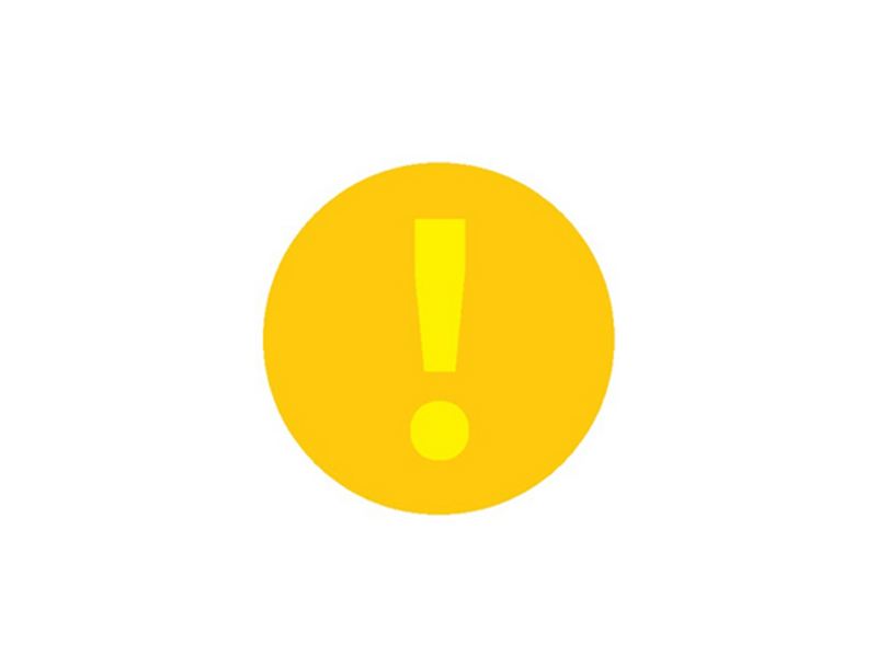 A yellow exclamation mark