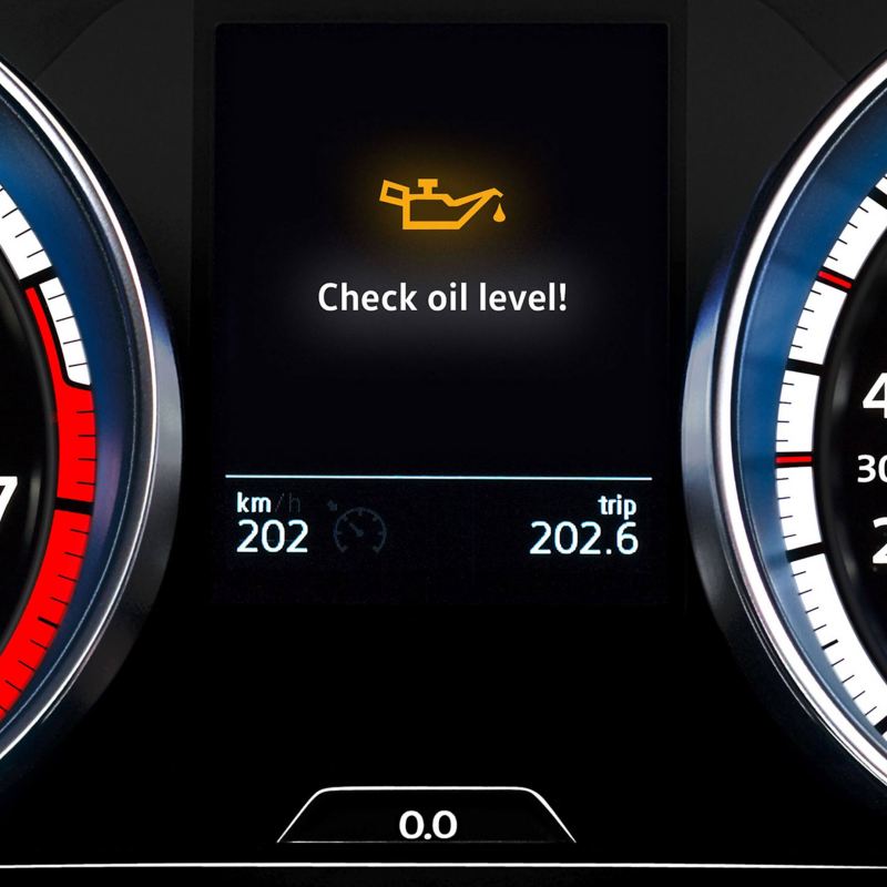 Yellow VW warning light: Engine oil level too low or engine oil level faulty