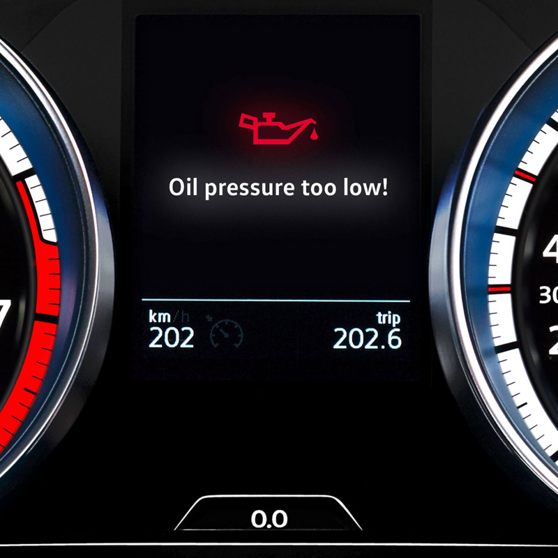 Red VW warning light: Engine oil pressure too low