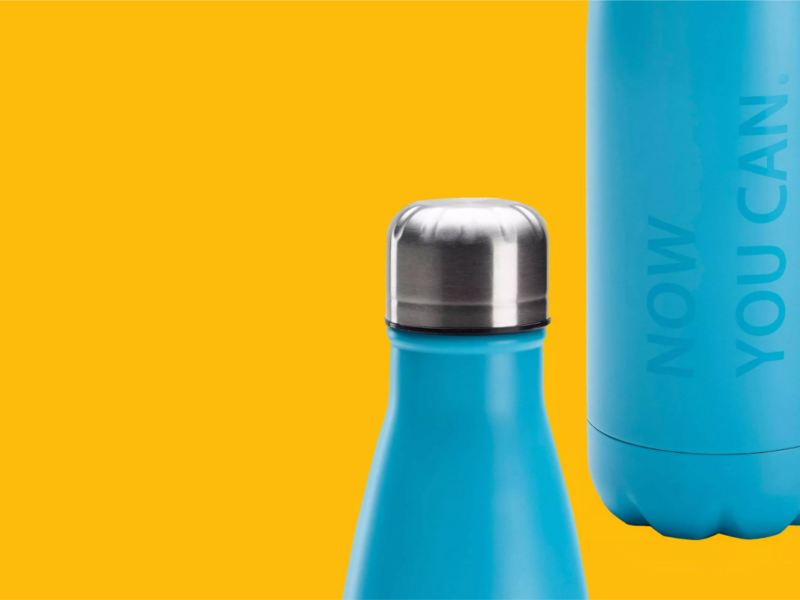 VW DriverGear branded water bottles.