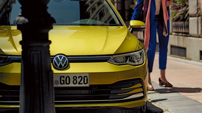 yellow volkswagen golf