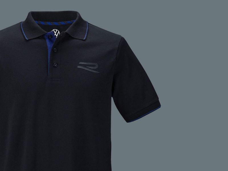 A black r collection polo shirt