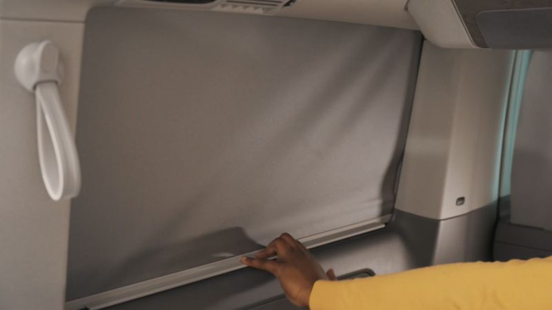 Image showing the California 6.1 window blinds being drawn. 