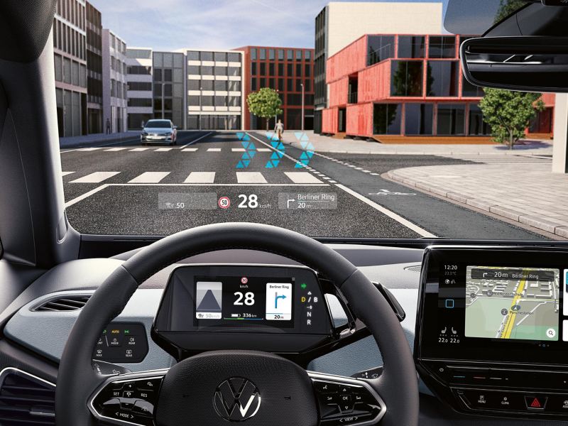 VW dashboard view with GPS screen view