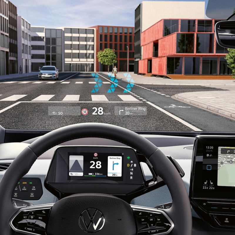 VW dashboard view with GPS screen view