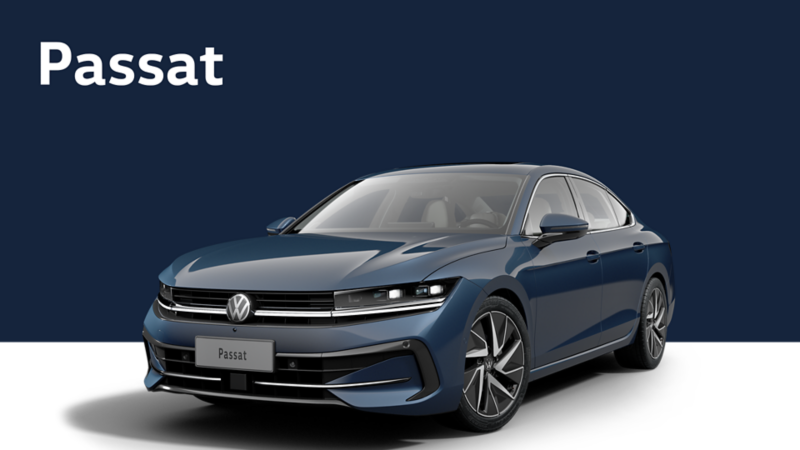 Blue Passat on a blue background