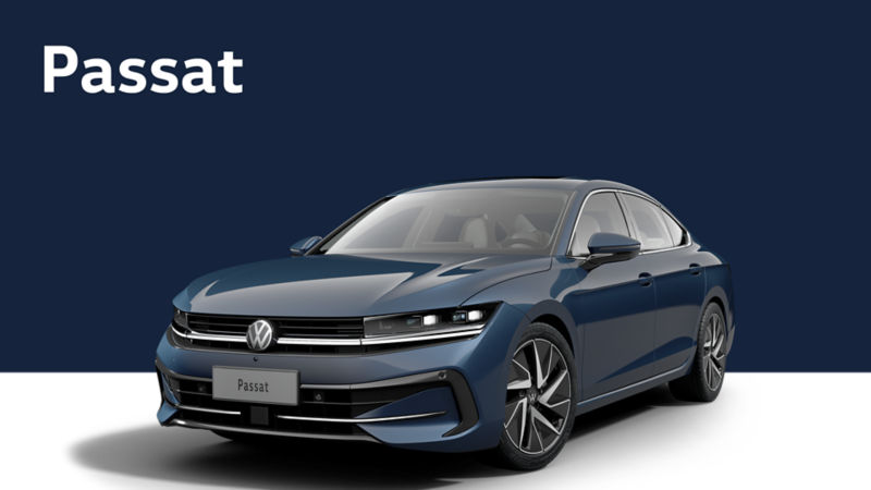 Blue Passat on a blue background