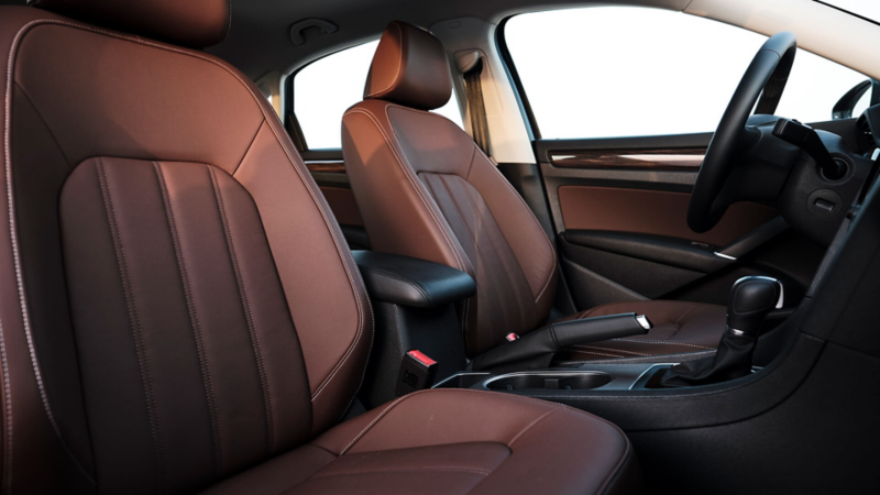 Volkswagen Passat 2020 interior with brown leather seats