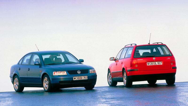 La Volkswagen Passat de cinquième génération, en berline et break.