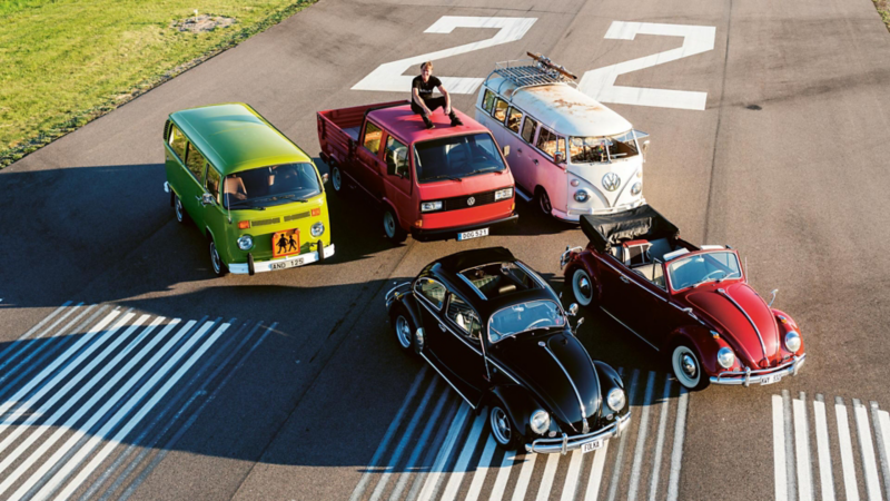 Per-Inge Mattson med hela sin VW-familj