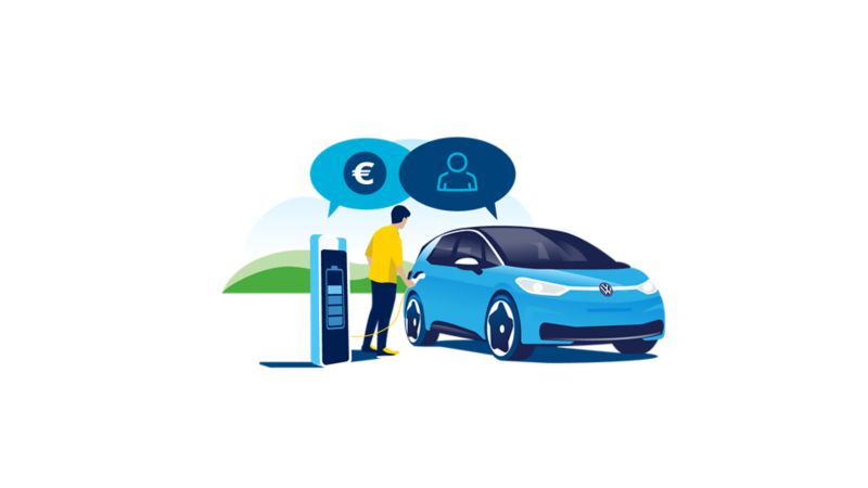 Carte de recharge avec câble branché
