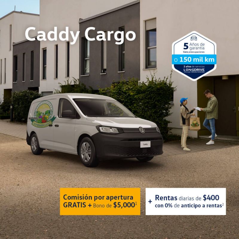 Estrena un Caddy Cargo con comisión por apertura GRATIS + Bono de $5,000