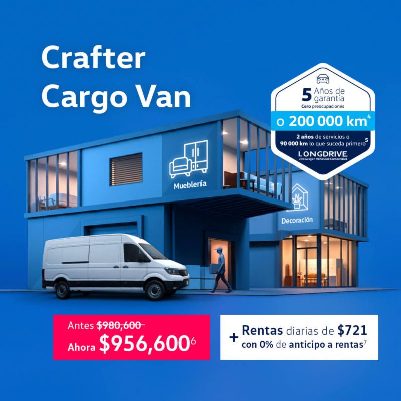 Estrena un Crafter Cargo Van por solo $956,000