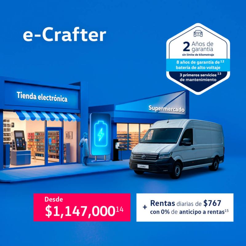 Camioneta eléctrica VW tipo Van de Carga e-Crafter desde $1,147,000