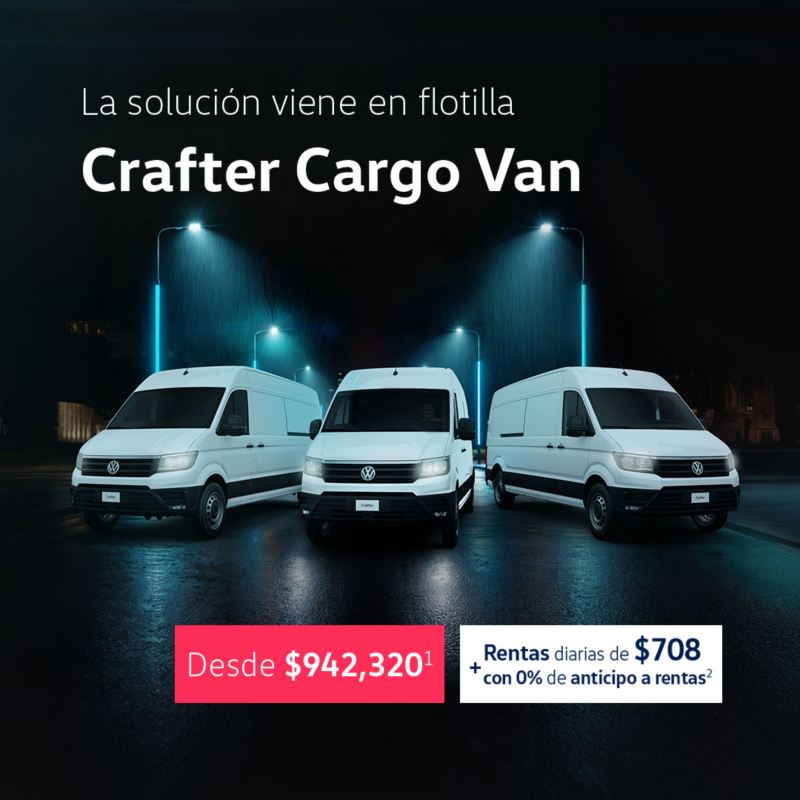 Flotilla de VW Crafter Cargo Van desde $942,320