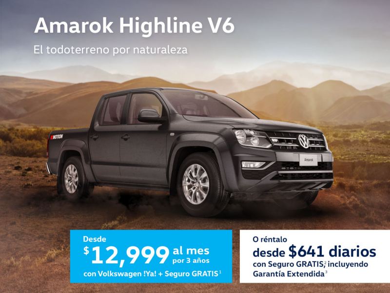 Promoción pickup VW Amarok Highline V6 desde $12,999 al mes
