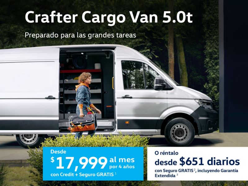 Promoción VW Crafter Cargo desde $17,999 al mes