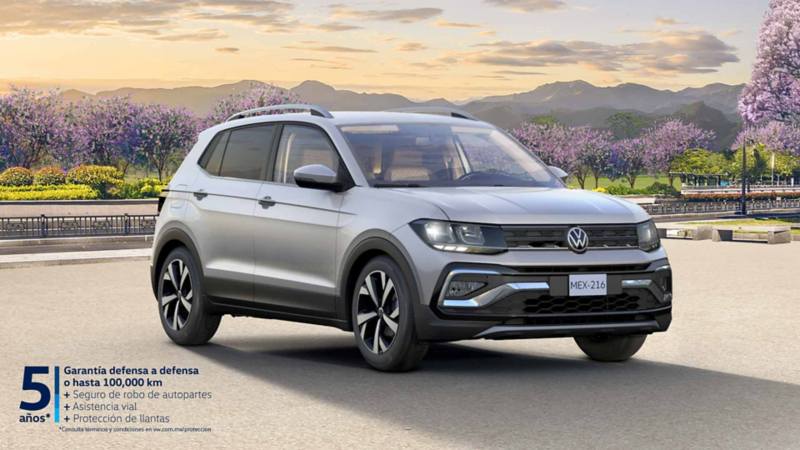 Taigun 2026. SUV compacta para 5 persona con promoción durante mayo 2025, válida en México.
