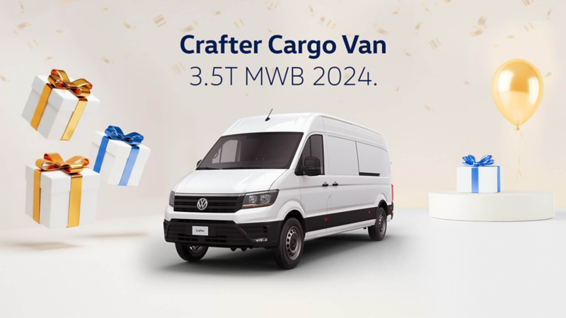Promoción en camioneta de carga tipo Van Crafter Volkswagen