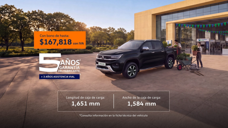 Aprovecha esta promoción y adquiere un pickup de trabajo Amarok Volkswagen