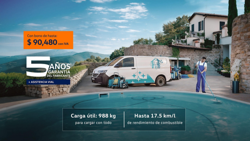 Aprovecha el bono de hasta $90,480 MXN con IVA incluido de Transporter