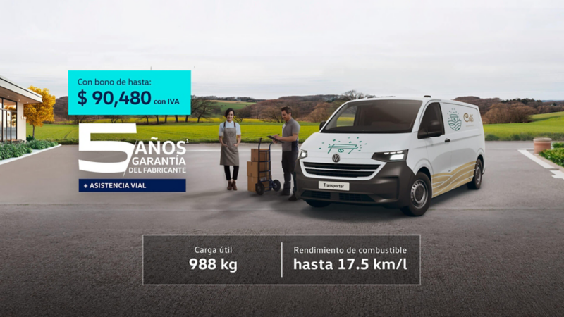 Aprovecha el bono de hasta $90,480 MXN con IVA incluido de Transporter