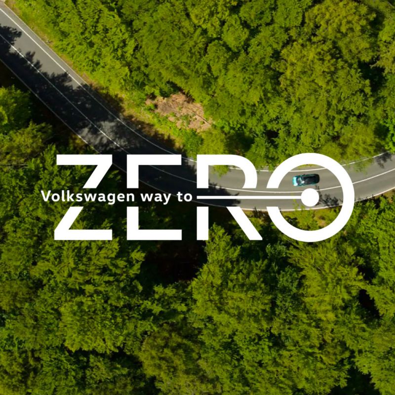 Volkswagen way to ZERO logo over en vei