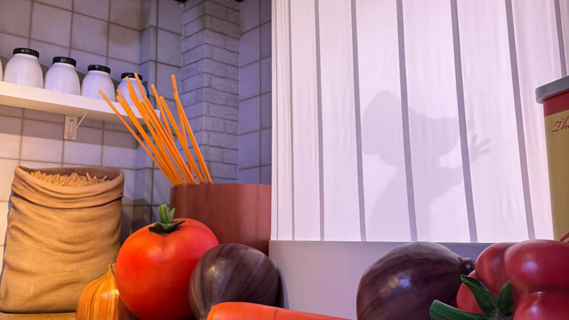 Cocina de Ratatouille con verduras y pasta. 